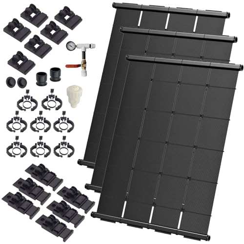 Industrial Grade Solar Pool Heater DIY Kit - Superior High-Wind Strapless Mounting System & Maximum Freeze Resistance (3-4'x10.5' / 126 Square Feet)
