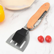 OEKFVCHVZ BBQ Stainless Steel Grill Fork Oil Brush Frying Shovel Combination