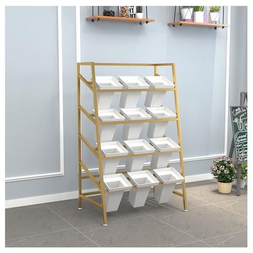 Flower Stand Outdoor - Moving Metal Plant Stand with Wheels, Plant Stand Indoor, Multi-Layer Flower Display Stand, Garden Plants Cart with 20pcs Plastic Buckets for Fresh Flower, 75*56*148cm