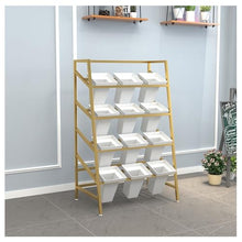 Flower Stand Outdoor - Moving Metal Plant Stand with Wheels, Plant Stand Indoor, Multi-Layer Flower Display Stand, Garden Plants Cart with 20pcs Plastic Buckets for Fresh Flower, 75*56*148cm