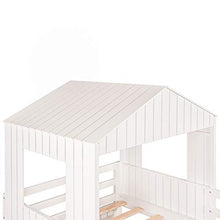 Harper & Bright Designs House Bunk Beds Twin Over Full with Slide White