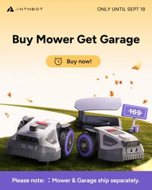 ANTHBOT M5 Robot Lawn Mower 1/8 Acre with Garage, Dual Vision+Full-Band NRTK Robotic Lawnmower, No Perimeter Wire, App Control Obstacle Avoidance, 45% Slope, Cutting Height, Multi-Zone Mapping