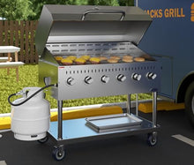 48 in. Commercial Outdoor Propane Gas Grill with Roll Dome Cover, ETL Listed in Stainless-Steel (CGKIT4-48D)