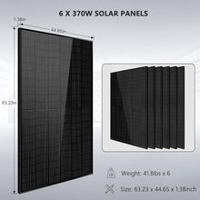 SUNGOLDPOWER 6500W Off Grid System Complete Solar Kit, 1 * 6500W 120/240Vac Solar Inverter UL1741+6 * 370W Mono Solar Panels + 1 * 100Ah 51.2V Lifepo4 Battery UL1973, for House Storage (SGM-655M)