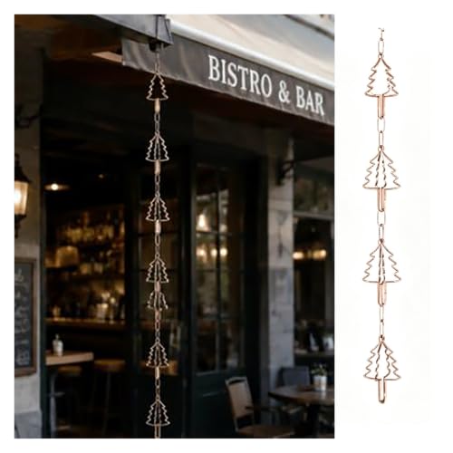 RNLFSP Customised Rain Chain for Roof Drainage System, Tree Cup Design