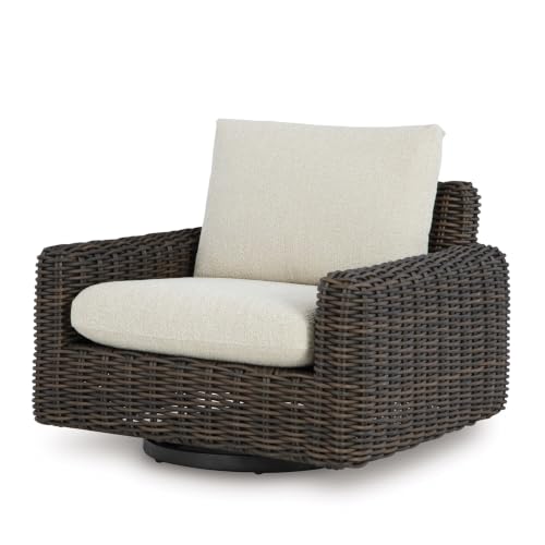 Signature Design by Ashley Kimora Outdoor Swivel Wicker Patio Glider Chair