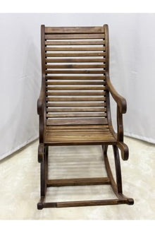 Handmade Walnut Wood Rocking Chair 22.4 x 51.2 x 47.2 inches - Ergonomic Comfort & Classic Design - Wood Chair for Living Room, Balcony - Brown