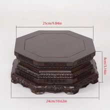 QUANGJN Pcs Plants Saucers Ebony Octagonal Buddha Statue Base Solid Wood Ornaments Handicraft Flower Pot Bracket Plant Pot Saucers,1