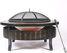 Garden Fire Pit Large Bonfire Wood Burning Patio Coal Grill Firepit for Grill Charcoal Grill with Spark Screen Poker with Cover BBQ Cooking for Camping Backyard Portable Grill Barbecue Rack