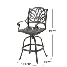 Christopher Knight Home Alfresco Outdoor Cast Aluminum Barstool Set, 4-Pcs Bronze