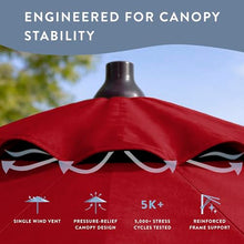 California Umbrella 12-Year Protection 7.5-Ft Outdoor Patio Umbrella, Sunbrella Fade-Resistant Fabric, Auto-Tilt, Heavy Duty Aluminum Frame, 8 Reinforced Ribs for Pool or Deck, Bronze Pole, Jockey Red