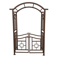 Oakland Living Brown Aluminum Garden Arbor Arch with Gate