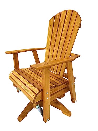 Kilmer Creek Rustic Finished 2 Foot Swivel-Base Fanback Adironack-Style Patio Fanback Glider, Amish Crafted
