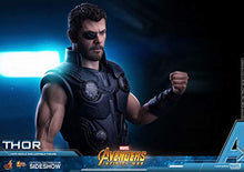 Hot Toys Marvel Avengers Infinity War Thor 1/6 Scale Action Figure Metallic Silver and Light Blue