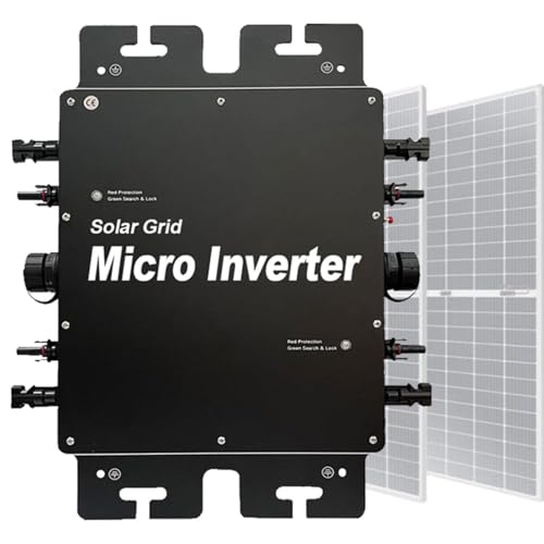 Oiyekntd Solar Grid Tie Micro Inverter Grid Connected Home Photovoltaic Distributed Generation with Generation Equipment Alloy Alloy Ip67 Solar Wind Power Inverters Black-2000W