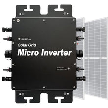 Oiyekntd Solar Grid Tie Micro Inverter Grid Connected Home Photovoltaic Distributed Generation with Generation Equipment Alloy Alloy Ip67 Solar Wind Power Inverters Black-2000W