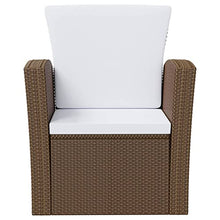 YUTAASU 16 Piece Poly Rattan Patio Lounge Set with Cushions, Brown Outdoor Seating with Glass Tabletop and Removable Cushion Covers