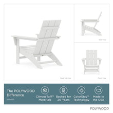POLYWOOD Modern Adirondack Chair – All-Weather Outdoor Lawn Adirondack Chairs – HDPE, Fade-Resistant & Durable Outdoor Furniture – For Patio, Deck & Fire Pit Chairs – White
