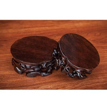 YYBOES Plant Pedestal Stand Strange Stone Base Solid Wood Can be Dug Into The Flower Pot Ornament Base Jade Stone Round Raised Tray Pedestal Stands for Display