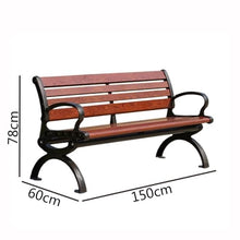 ZzleoyuUUs-12 Outdoor Garden Bench Brown Aluminum Leisure Backrest Outdoor Bench Park 1.5/1.8m Patio Bench(Medium)
