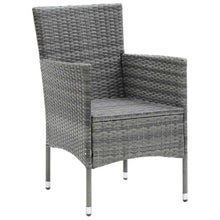 LPERTGFHU 7 Piece Patio Dining Set with Cushions, Outdoor Garden Furniture Includes Table and 6 Chairs, Poly Rattan and Aluminum Frame, Gray