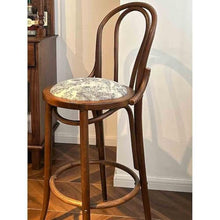 YXIANG56Q Bar Stools Rustic Style Bar Stool Vintage Style Solid Wood High Stool Island Table Scandinavian High Back Chair for Home Use Bar Chairs(Brown)
