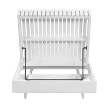 AODSHA Modern White Acacia Solid Wood Outdoor Chaise Lounge, Adjustable Reclining Sun Lounger for Patio Deck Garden Poolside,White