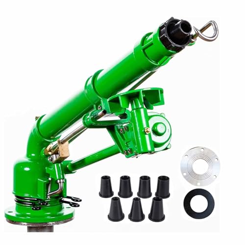 Farm Irrigation Sprinkler, Roof fire Sprinkler with Pressure Gauge, 2" Farm Lawn Irrigation Spray Gun, 360° Rotary Watering Spray, for Farm Lawn Garden Irrigation, Fire Fighting, Fire extinguishing