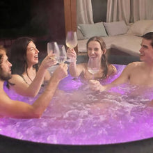 M Spa Urban Series Aurora Round Inflatable Outdoor Spa with LED Lights Black