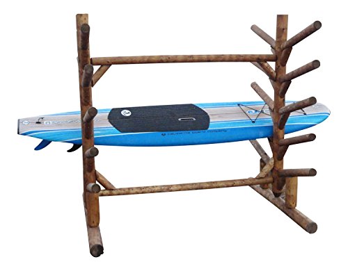 Log Kayak Rack 10 Place SUP Surfboard Rack Canyon Brown Finish