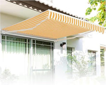 WZUOPG Manual Retractable Awning Door Window Awning Shelter Outdoor Canopy Home Deck Canopy with Manual Crank Handle（Frame Included ）