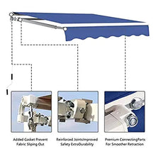 Retractable Patio Awning, Manual Deck Awning Sunshade Shelter With Crank Handle And Water-Resistant Polyester, Retractable Canopy For Yard, Porch, Balcony ( Color : Navy blue , Size : 16.4x11.5FT/5x3.