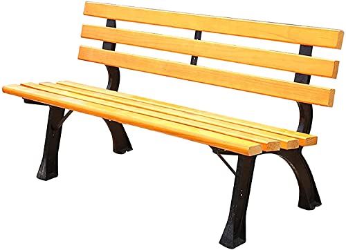 Rsmmpqa Outdoor Park Garden Bench Terrace Benches, Courtyard Benches with Cast Iron e and Olid Wood, Comfortable 2-4 Seater Bench (Size : 1.2M) ()