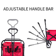 5sssallefaa Foldable Beach Cart Portable Garden Trolley 90kg Capacity Red