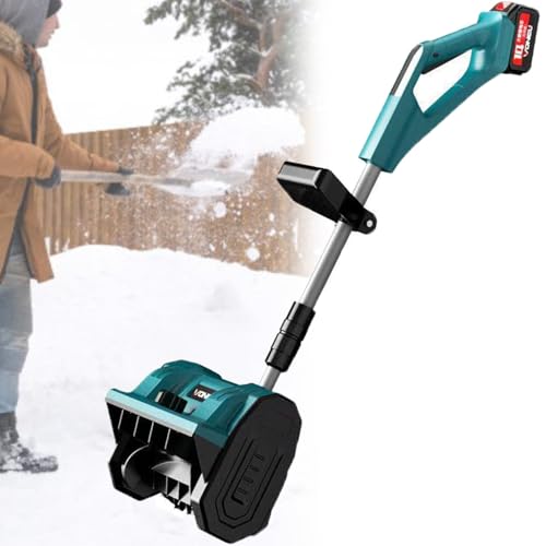 HYUIO Electric Snow Shovel/Snow Thrower,Cordless Electric Snow Blower,Handheld Cordless Electric Snow Shovel,Adjustable Direction & Telescopic Pole,Blue
