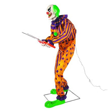 6 Ft. Animated Light-Up Yellow & Black Snippers the Clown Halloween Decoration