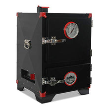 Big Wood Smoker Heavy Duty Charcoal Cabinet Smoker for Outdoor BBQ Grills Cooking, Black