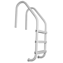 3 Step Inground Pool Ladder & 6 in Ladder Surface Mounting Base, White