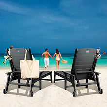 hOmeQomi Lounge Chair Set of 2 Adjustable Backrest All Weather Waterproof Black