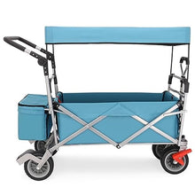 ZGLINMZ Trolley Cart Folding Garden Trolley Cart Heavy Duty Wagon with Canopy for Outdoor Camping Beach Pull Truck with 4 Wheels Camping Cart Garden Wagon