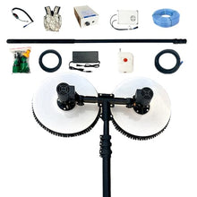 GGAHDSRH 25ft Solar Panel Cleaning Kit with Brushless Motor, 380RPM Rotary Brush, Water Fed System, 11.5ft Battery-Powered for Easy Solar Panel Maintenance,Dual24.5ft(7.5m)