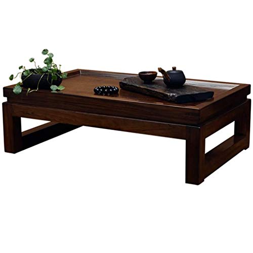 MVUYO Chinese Solid Wood Small Table, Bay Window Kung Fu Small Tea Table Nail-Free Design Rounded Corners, Suitable for Bay Window Balcony Living Room