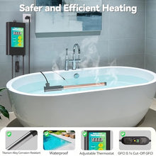 3000W 240V Titanium Fully Submersible Immersion Corrosion-Proof Water Heater, with Leakage Protection & Digital Thermostat, for Seawater Swimming Pool, Large Outdoor SPA, Commercial Large Pool