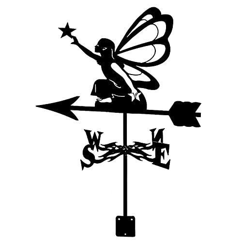 SkiPdr Weathervane,Weather Vane Stainless Steel Weather Vane Animal Wind Direction Indicator Durable Retro Wind Vane Farm Scene Garden Stake Measuring Tool