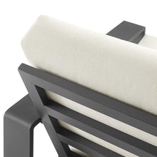 Modway Lirienne Aluminum Set of 2 Outdoor Armchairs in Cream – All-Weather Backyard Patio Accent Chairs with Weather-Resistant Fabric Cushions