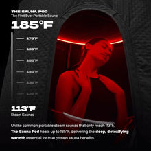 THE POD COMPANY Sauna Pod - Portable Personal Dry Sauna for Recovery & Wellness - for Athletes & Everyday Users - Includes Red LED Light, Heater & Foldable Chair - Hot Air Technology - Up to 185℉