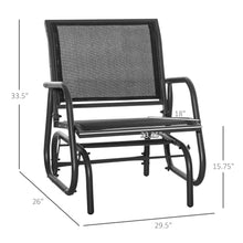 lafengyan Outdoor Glider Chair with Steel Frame and Breathable Mesh Seat for Backyard, Patio, Poolside or Balcony Comfort