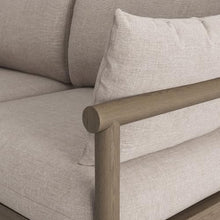 Modway Eleni Outdoor Teak Wood Loveseat in Weathered Gray Pebble – 64 Inch Patio 2 Seat Sofa with Sunproof Foam Cushions