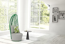 Whiteline Modern Outdoor Living Basil Chair with Grey Aluminum Base and Matte Green Back Rest
