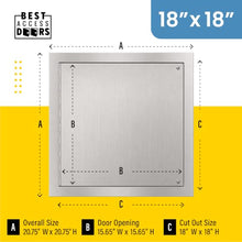 Best 18" x 18" Airtight/Watertight Access Panel, Stainless Steel Access Door with Bulb Trim Gasket, Jacuzzi Access Door, Ideal for Labs & Clean Rooms, Reinforced Edges, Piano Hinge, BA-ADWT